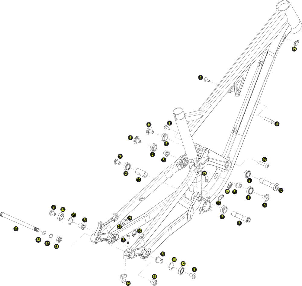 exploded view of mettle frame